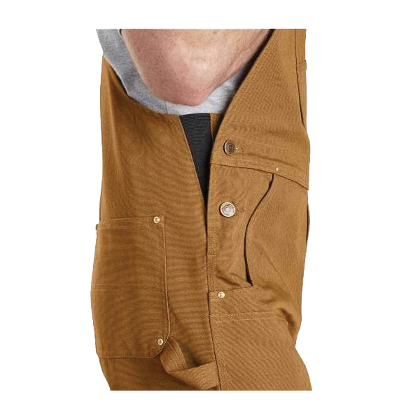 Carhartt 102776-21132 40A Bib Overalls, Unlined, M, 32 in L Inseam, 40 in Waist, Cotton Duck, Carhartt Brown - 2