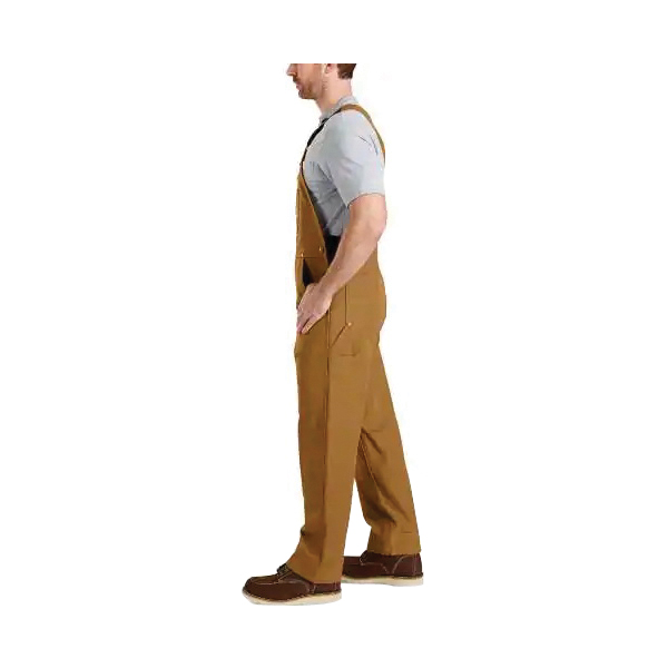 Carhartt 102776-21132 40A Bib Overalls, Unlined, M, 32 in L Inseam, 40 in Waist, Cotton Duck, Carhartt Brown - 3