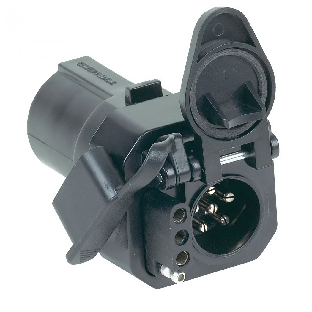Hopkins 47575 Adapter, 6-Round, 6-Pole, Metal/Plastic Housing Material, Black - 3