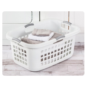 Sterilite Ultra 12168006 Laundry Basket, 2 bu Capacity, Plastic, White - 2