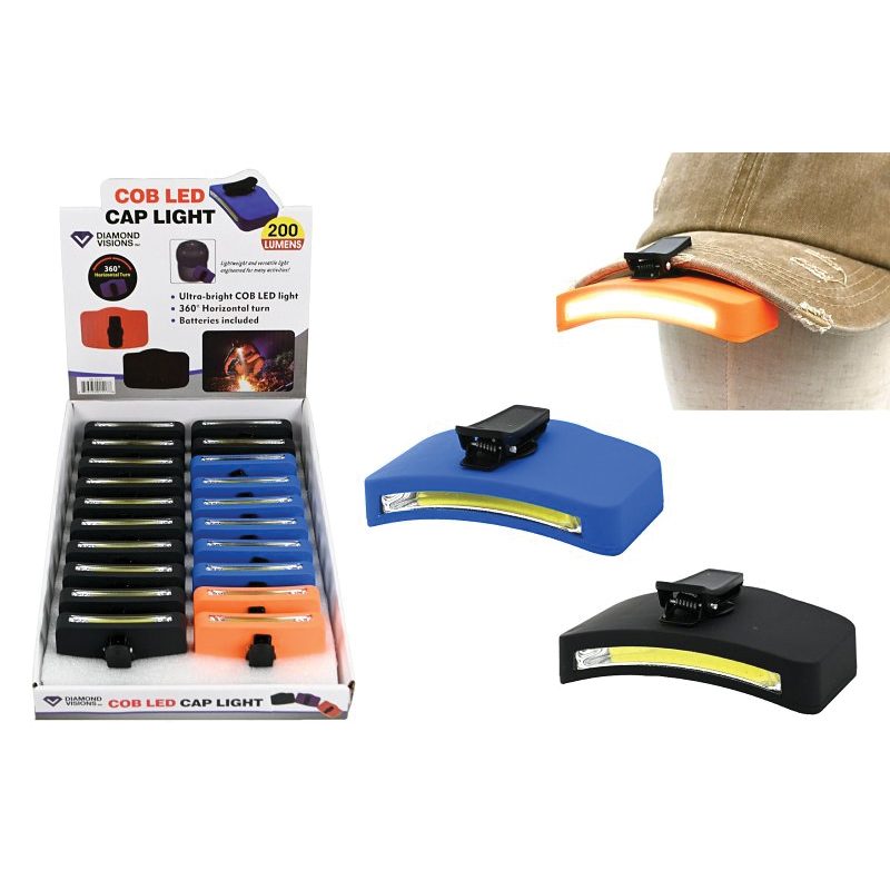 Diamond Visions 08-1517 Clip-On Light, AAA Battery, LED Lamp, 200 Lumens, Black/Blue/Green/Orange/Red - 1