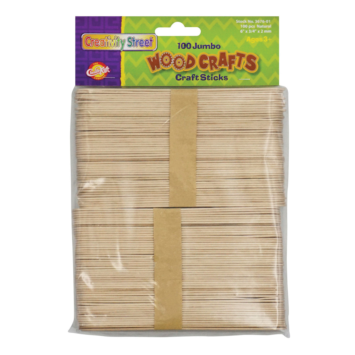 Creativity Street PAC3676-01 Craft Stick, Jumbo, Wood, Natural, 100-Piece - 2