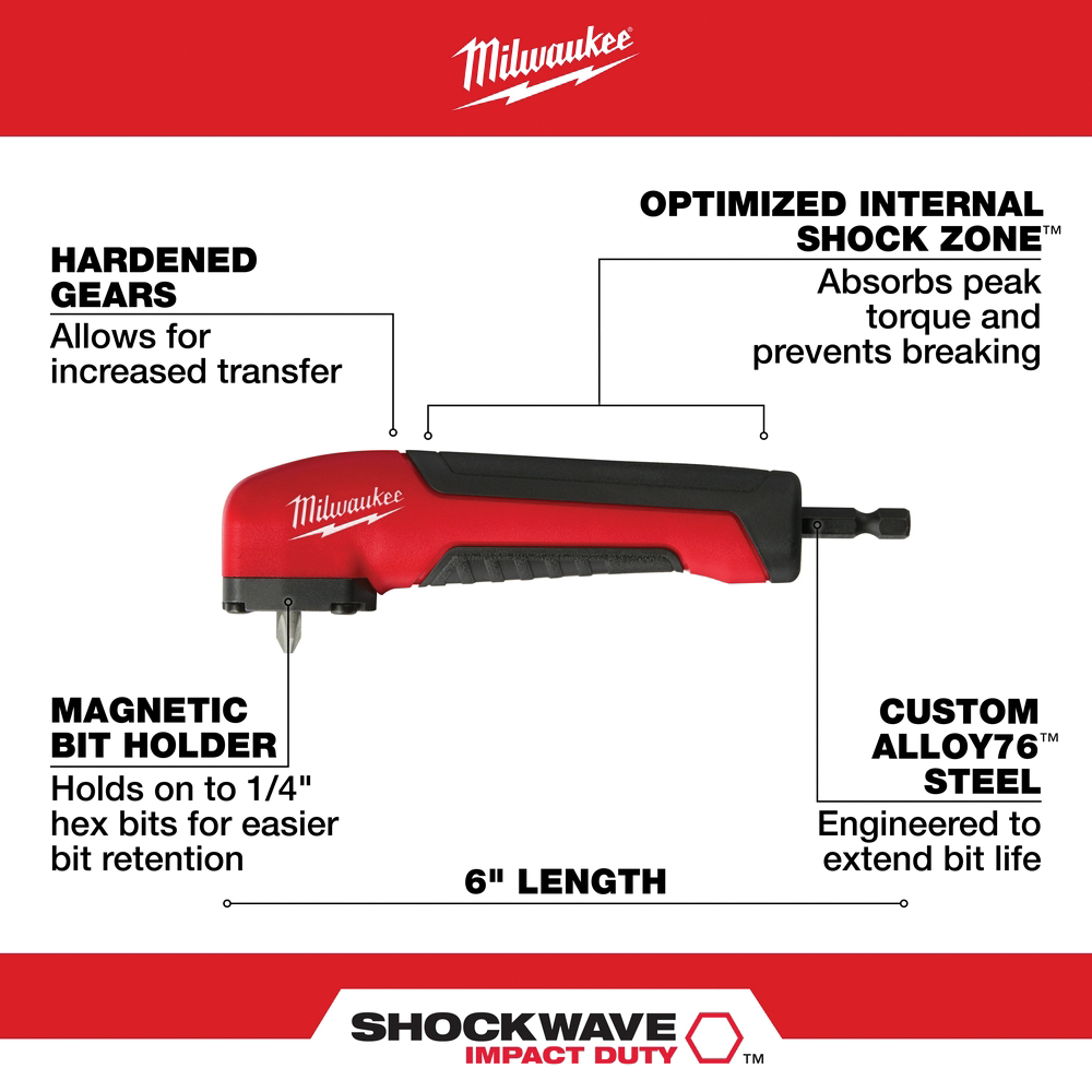 Milwaukee SHOCKWAVE 48-32-2390 Adapter, PH2 Drive, Phillips Drive, 1/4 in Shank, Hex Shank, Alloy/Rubber - 4