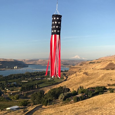 In the Breeze 4112 Windsock, 6 in Dia, 40 in L, Polyester/Polycarbonate, Blue/Red/White - 2