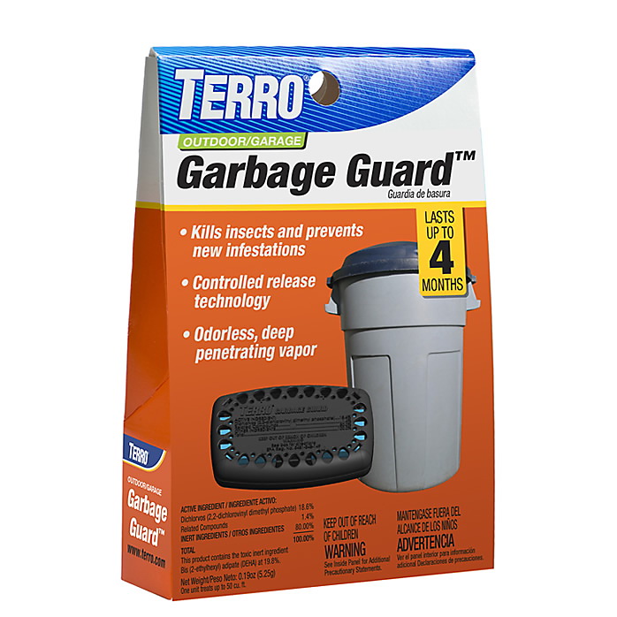 Terro T800 Trash Can Insect Killer, Solid, Mild Chemical, Blue/Yellow, Adhesive Strip - 5