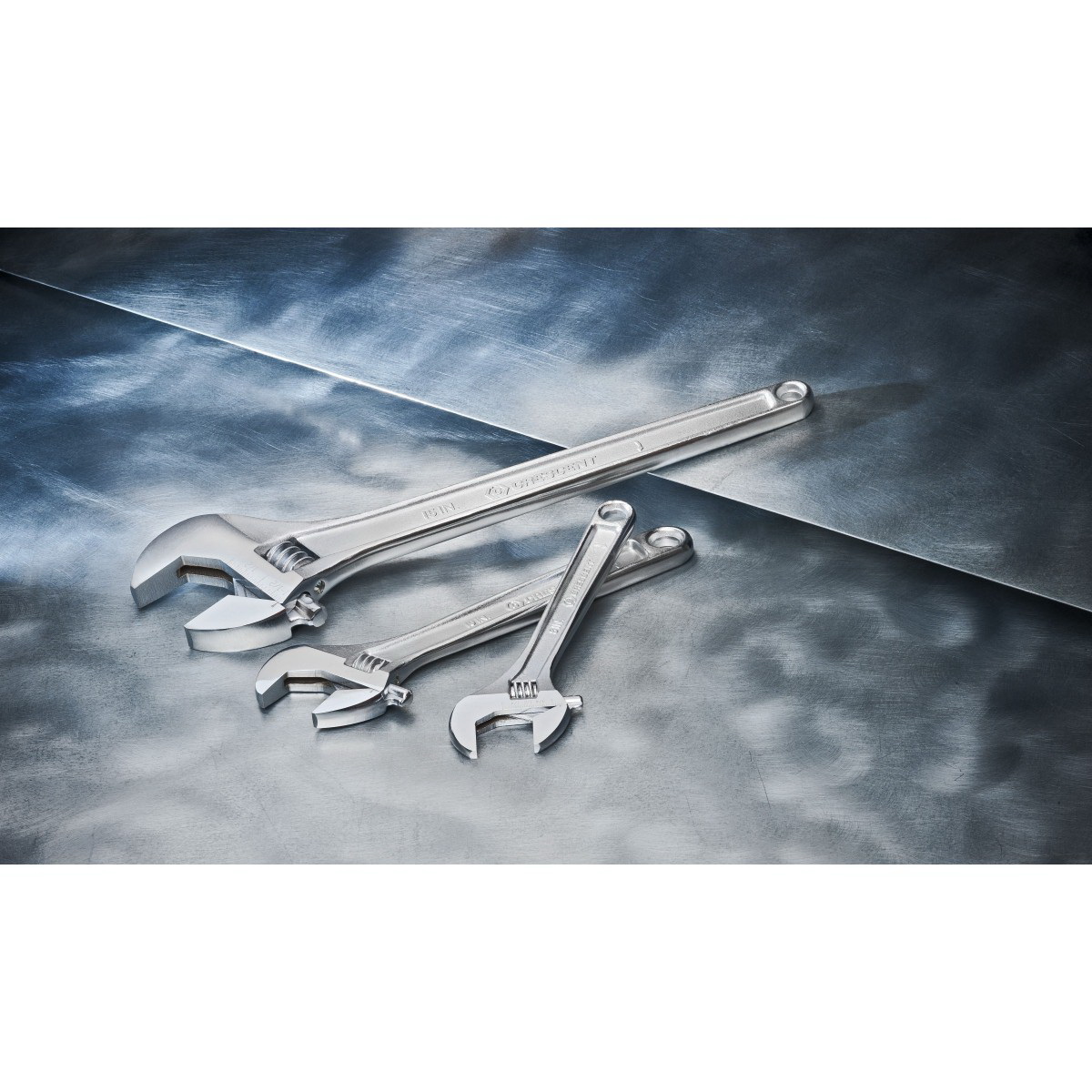 Crescent AC24VS Adjustable Wrench, 4 in OAL, 1/2 in Jaw, Steel, Chrome - 3