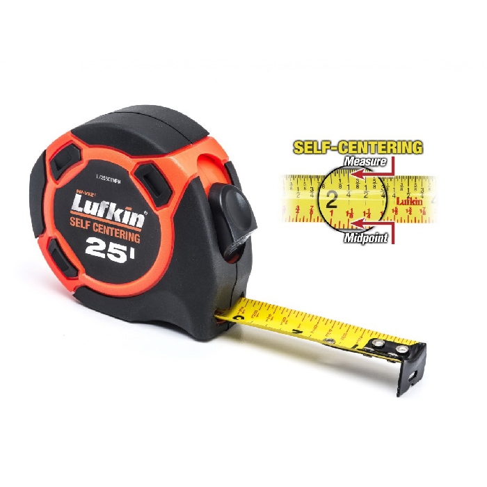Crescent Lufkin L725SCTMPN Tape Measure, 25 ft L Blade, 1 in W Blade, Steel Blade, Plastic Case, Black/Orange Case - 3