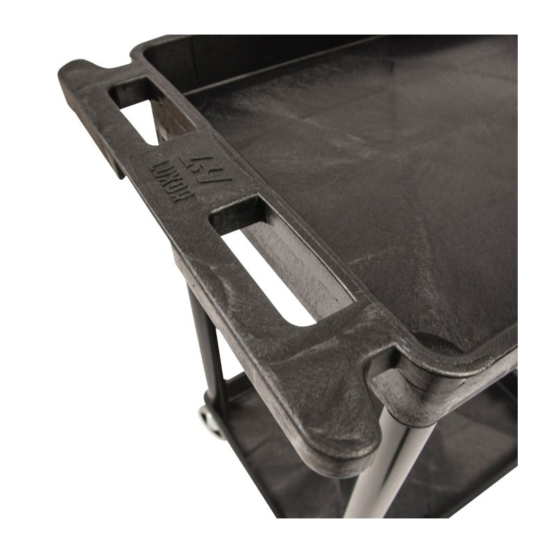 Luxor STC111-B Tub Cart, 24 in OAW, 39-1/4 in OAH, 18 in OAL, 3-Shelf, HDPE Shelf, Black Shelf - 4