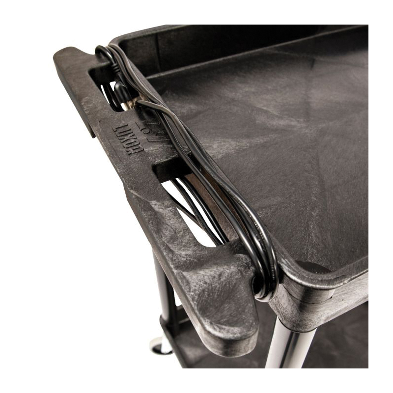 Luxor STC111-B Tub Cart, 24 in OAW, 39-1/4 in OAH, 18 in OAL, 3-Shelf, HDPE Shelf, Black Shelf - 5