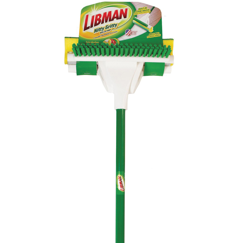 Libman Nitty Gritty 2010 Roller Mop, 51 in OAL, Microfiber/Synthetic Mop Head, Steel Handle - 2