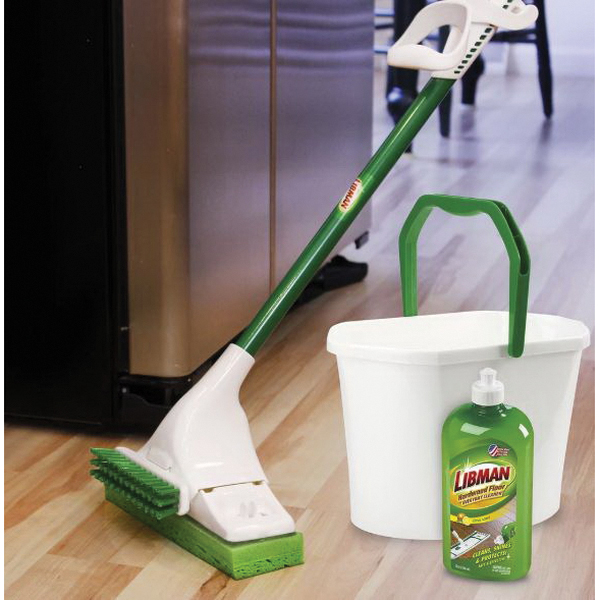 Libman Gator Squeeze Mop 3020 Mop, 9 in W Frame, 57-1/2 in OAL, Cellulose Sponge Mop Head, Clip-On, Steel Handle - 3