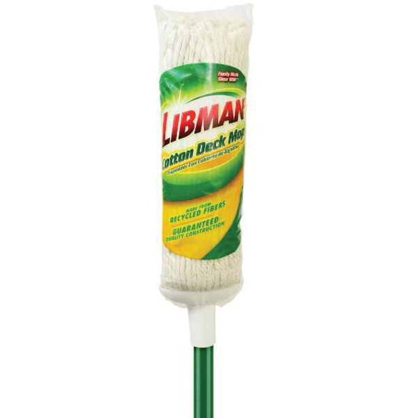 Libman 0088 Deck Mop, 47.63 in L, Cotton Mop Head, Steel Handle - 2