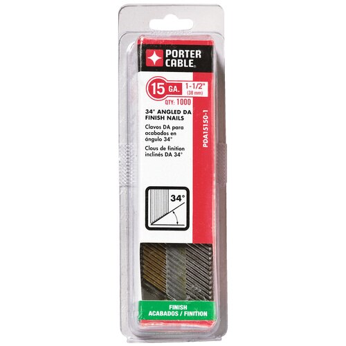 Porter-Cable PDA15150-1 Finish Nail, 1-1/2 in L, 15 ga, Brite Basic - 2