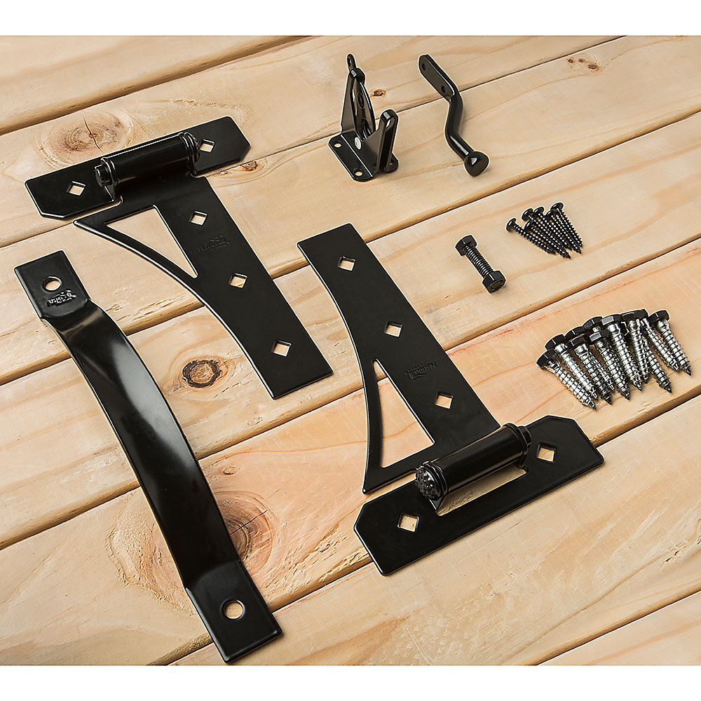 National Hardware N109-314 Cottage Gate Suite Kit, Black, 1-Piece - 4