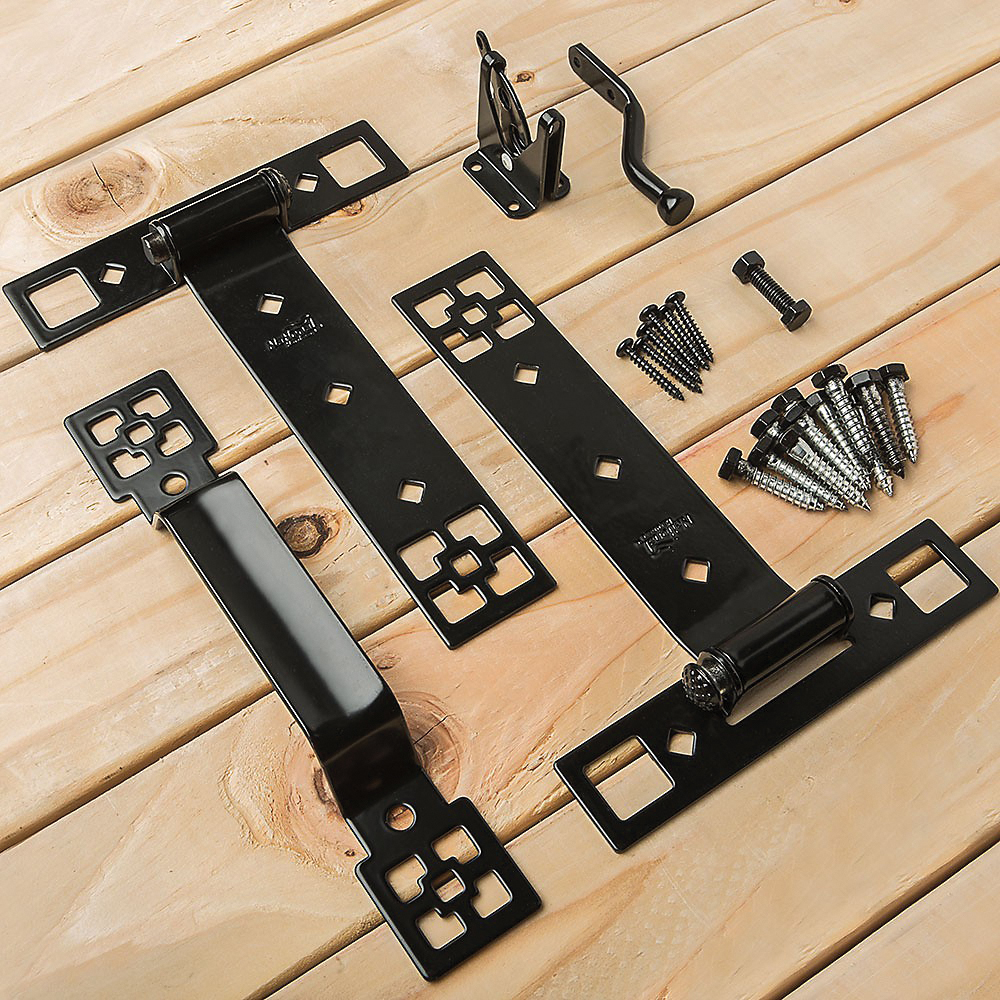 National Hardware N109-316 Craftsman Gate Suite Kit, Black, 1-Piece - 4