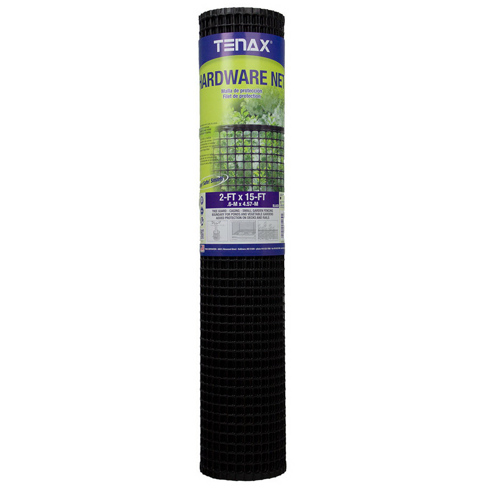 Tenax 62073079 Hardware Net, 15 ft L, 2 ft H, 1/2 x 1/2 in Mesh, Polyethylene, Black - 3