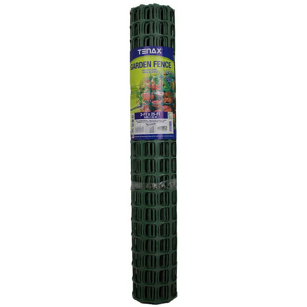 Tenax 2A140091 Garden Fence, 25 ft L, 3 ft H, 2 x 2 in Mesh, Polypropylene, Green - 3