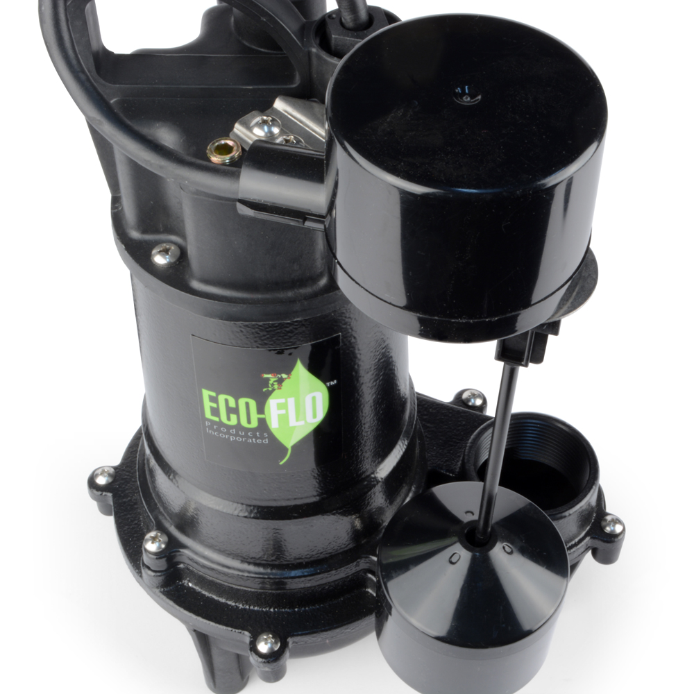 Eco-Flo ECD50V Sump Pump, 8 A, 115 V, 0.5 hp, 1-1/2 in Outlet, 4400 gph - 3