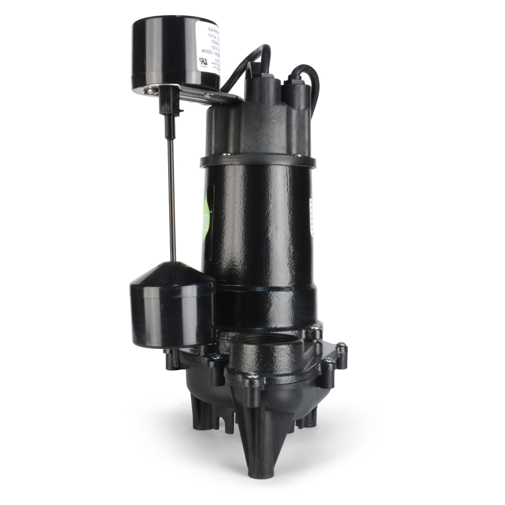 Eco-Flo ECD50V Sump Pump, 8 A, 115 V, 0.5 hp, 1-1/2 in Outlet, 4400 gph - 5