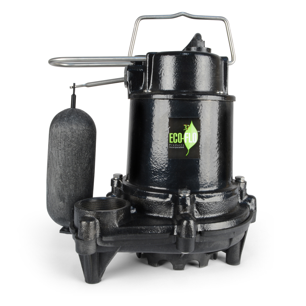 Eco-Flo EFSA33 Sump Pump, 6.5 A, 115 V, 0.33 hp, 1-1/2 in Outlet, 20 ft Max Lift Head, 3160 gph - 2