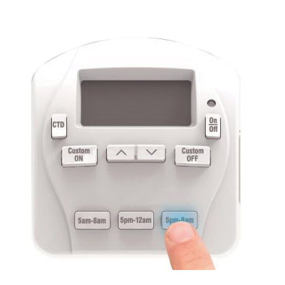 Prime TNIDP12 Lightning Timer, 15 A, 125 V, 1875 W, 1 -Outlet, 24 hr Cycle, White - 2