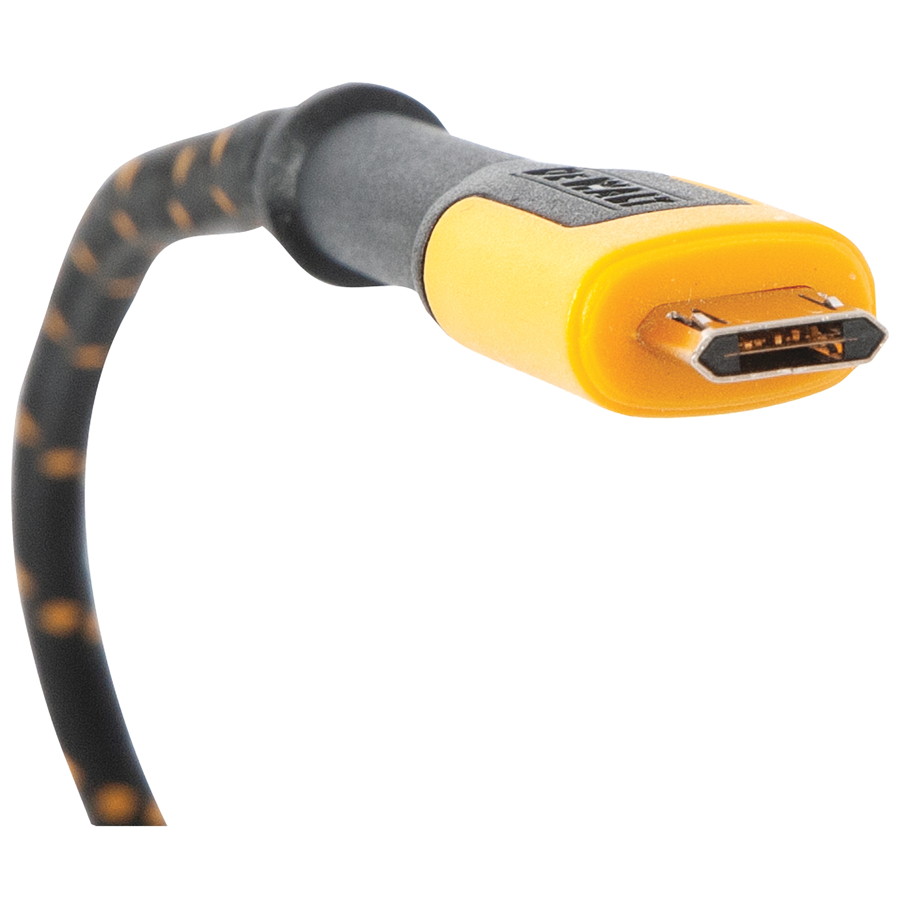 DEWALT 131 1322 DW2 Charger Cable, USB, USB-A, Kevlar Fiber Sheath, Black/Yellow Sheath, 6 ft L - 2