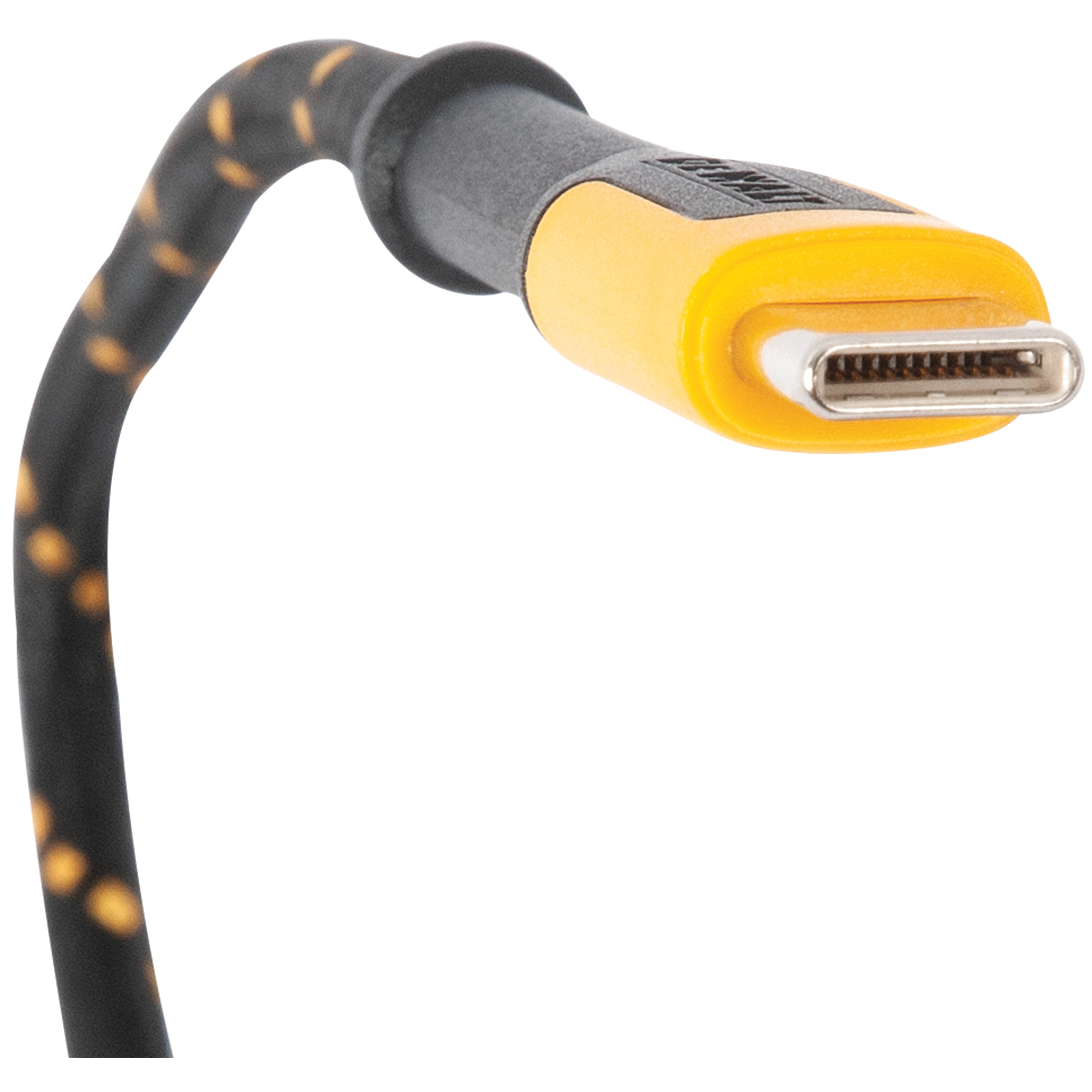 DEWALT 131 1362 DW2 Charger Cable, USB-C, USB-C, Kevlar Fiber Sheath, Black/Yellow Sheath, 4 ft L - 2