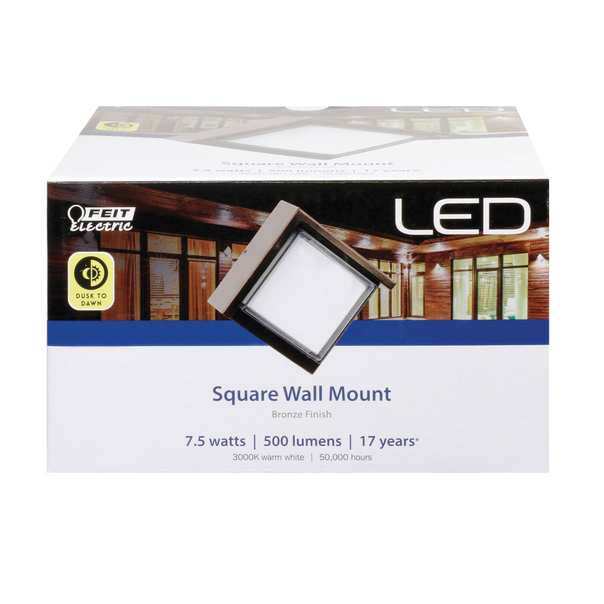 Feit Electric S5SQWM/830/DD/BZ Wall Light, 7.5 W, 120 V, LED, 500 Lumens, 3000 K, Aluminum, Bronze - 2