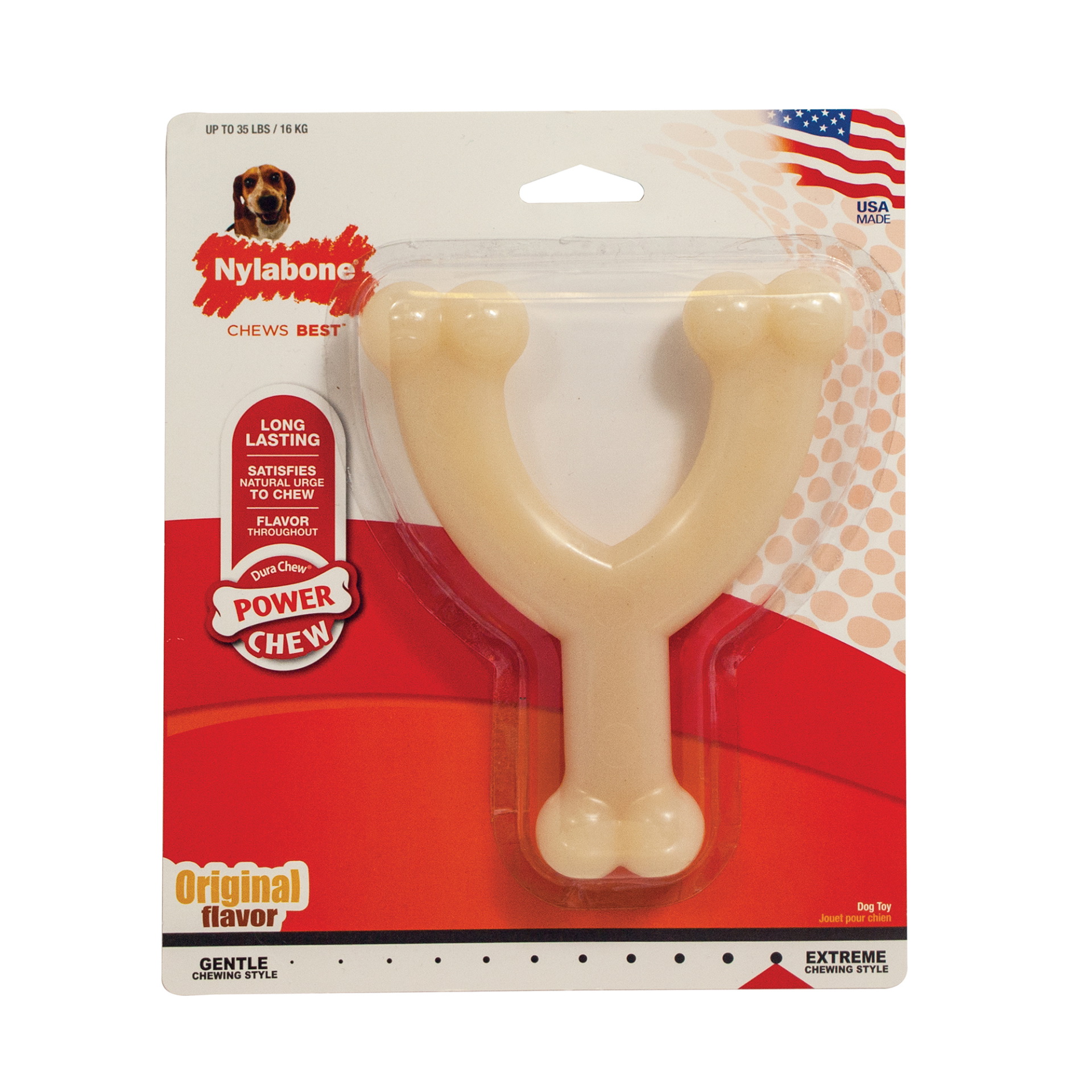 Nylabone Power Chew N214P Dog Toy, Wolf, Chew Toy, Wishbone, Nylon - 2