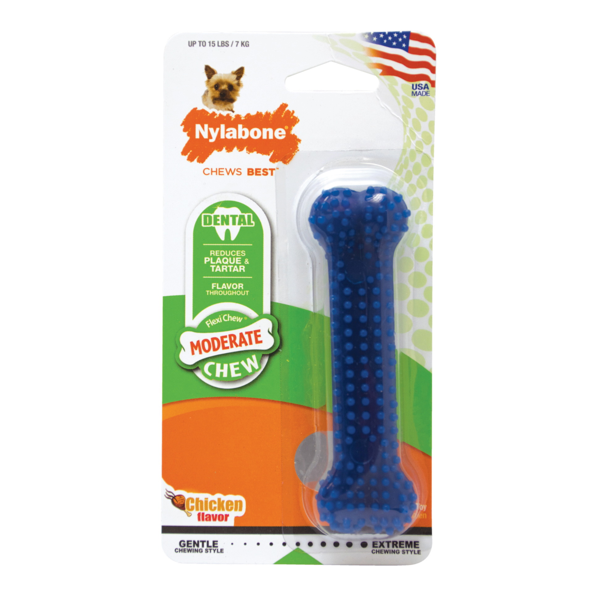 Nylabone Moderate Chew NX933P Dog Toy, Petite, Chew Toy, Bone - 2