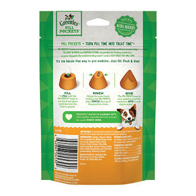 Greenies Pill Pockets 428266 Dog Treat, 3.2 oz Bag - 2