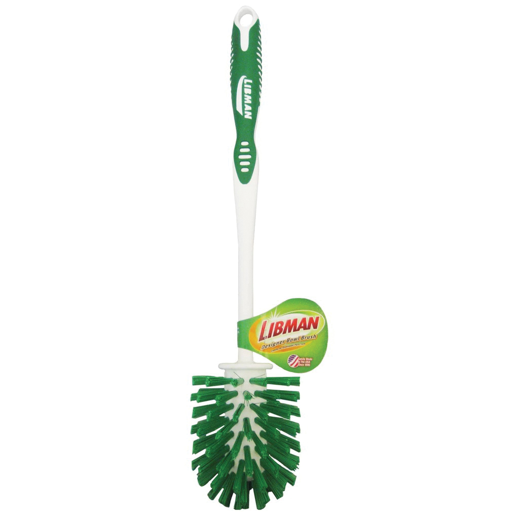 Libman 22 Designer Bowl Brush, 1 in L Trim, Polymer Fiber Bristle, 14 in OAL, Green/White Handle - 2