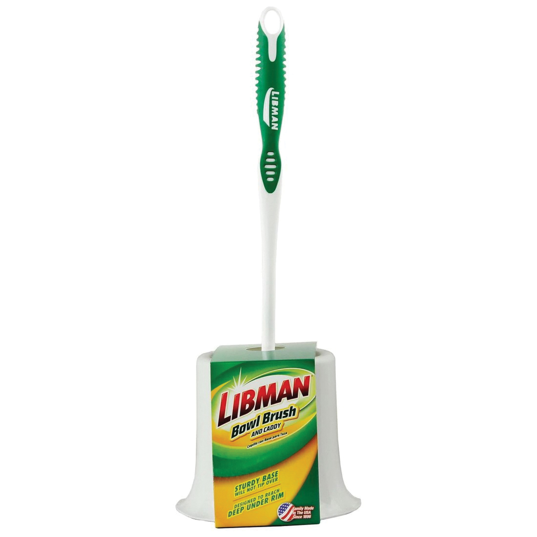 Libman 34 Toilet Bowl Brush, 1 in L Trim, Pet Bristle, Polypropylene Holder, White Holder - 2