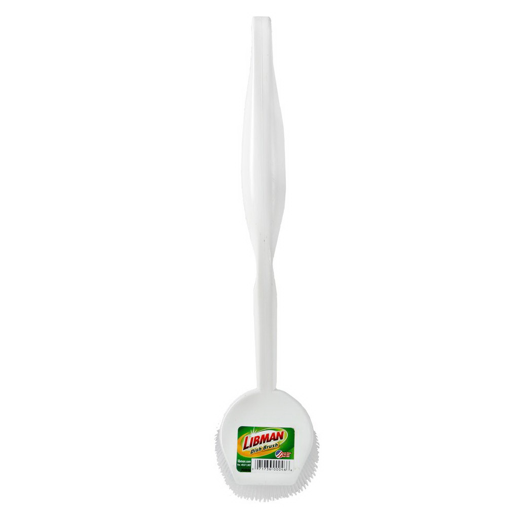 Libman 46 Dish Brush, Polymer Bristle, 10 in L, White - 2