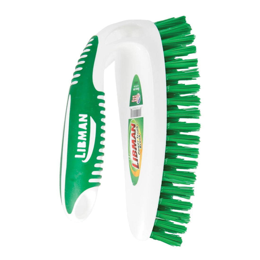 Libman 57 Power Scrub Brush, 1 in L Trim, Pet, Green, 2-1/2 in W Brush, 6.37 in OAL, Green/White - 2