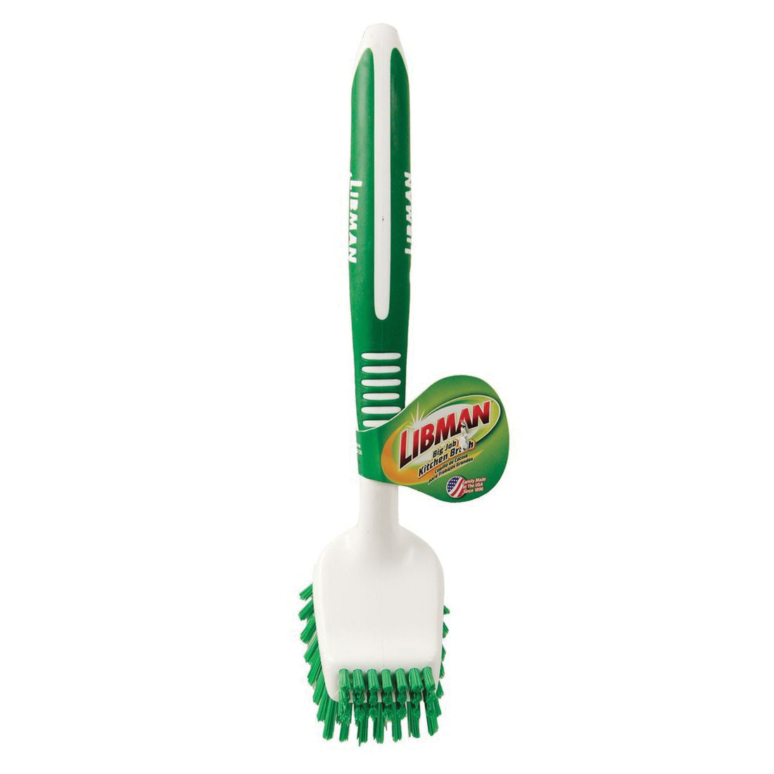 Libman 1042 Big Job Kitchen Brush, 7/8 in L Trim, 3 in W Brush, Polymer Bristle, 10-1/2 in L, Polypropylene Handle - 2
