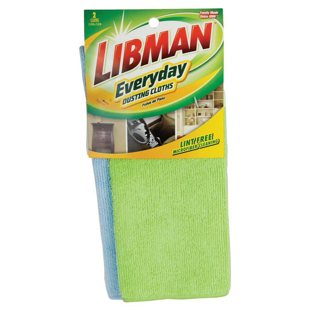 Libman 329 Dusting Cloth, 11.8 in L, 11.8 in W, 0.13 in Thick, Polyester/Polyamide - 2