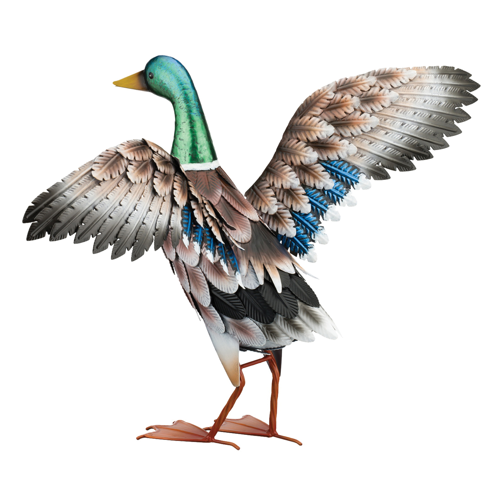 Regal Art & Gift 11777 Garden Statue, Mallard Wings Out, Metal - 1