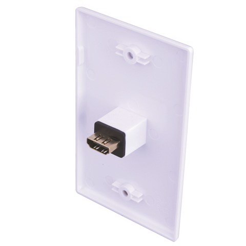 Just Hook It Up 140013-00 HDMI Wallplate, 1 -Gang, Plastic, White - 2