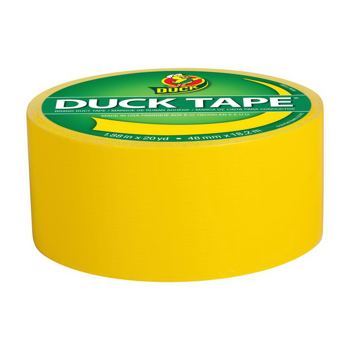 Duck 1304966 Duct Tape, 20 yd L, 1.88 in W, Yellow - 2