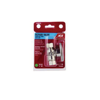 ACE ACE2072LF Repair Valve, 3/8 in, Female Compression x Compression, Brass Body, Chrome Plated - 2