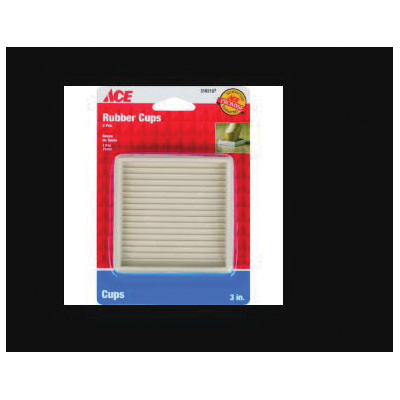 ACE 9168/ACE Caster Cup, Square, Rubber, White, 3 in L x 3 in W Dimensions - 2