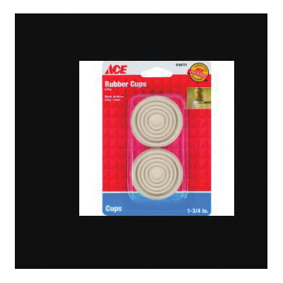 ACE 9167/ACE Caster Cup, Round, Rubber, White, 1-3/4 in W Dimensions - 2
