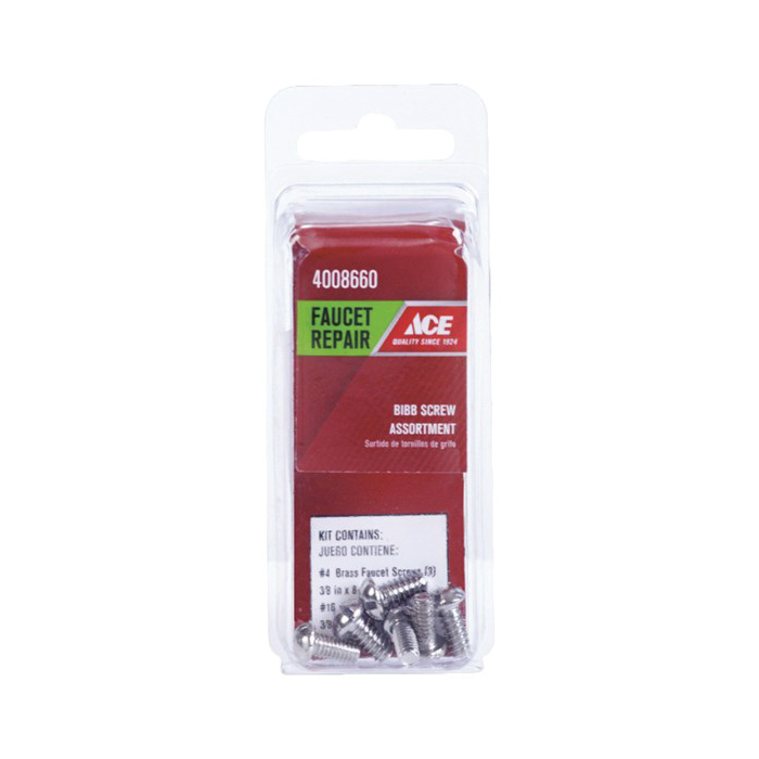 ACE A0085194 Faucet Screw Assortment, Brass, Chrome, 6-Piece - 2