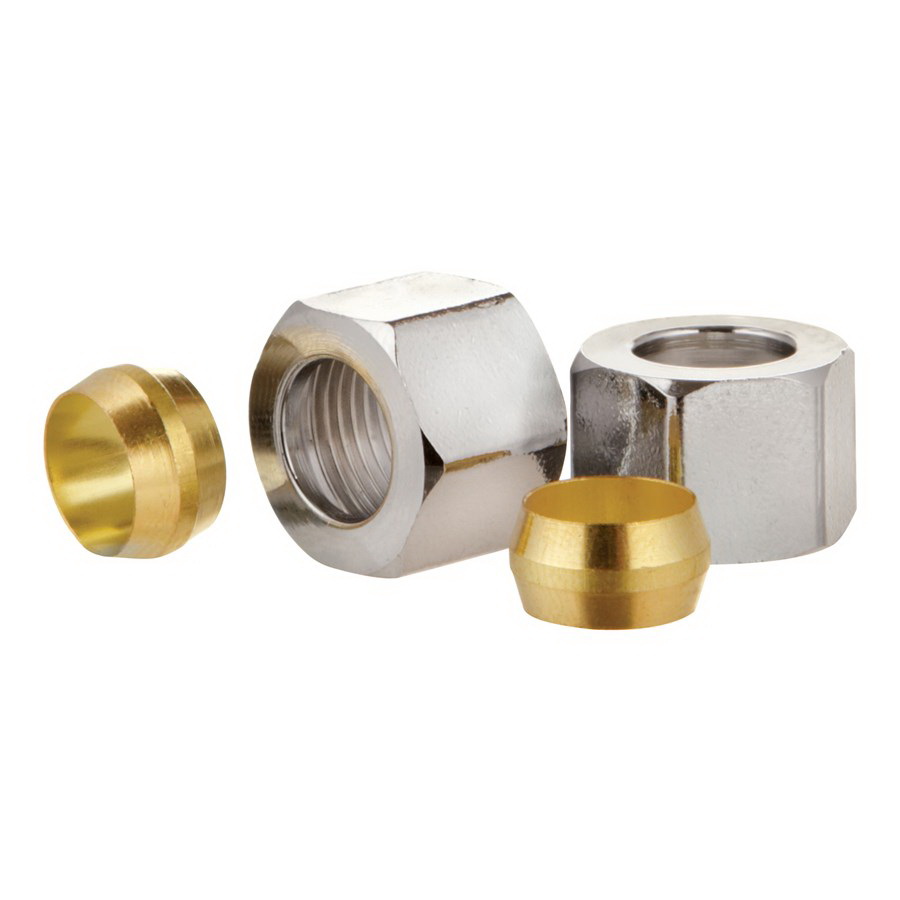 ACE 7210-38-02-A Nut Kit, 3/8 in, Compression, Brass, Chrome - 2