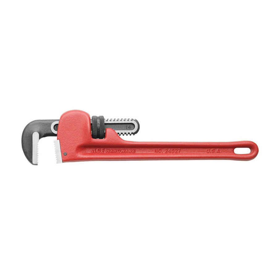 ACE 43582 Pipe Wrench, 2 in Jaw, 14 in L, Floating Hook Jaw, Cast Iron, I-Beam Handle - 2