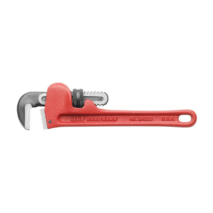 ACE 43572 Pipe Wrench, 1 in Jaw, 8 in L, Floating Hook Jaw, Cast Iron, I-Beam Handle - 2