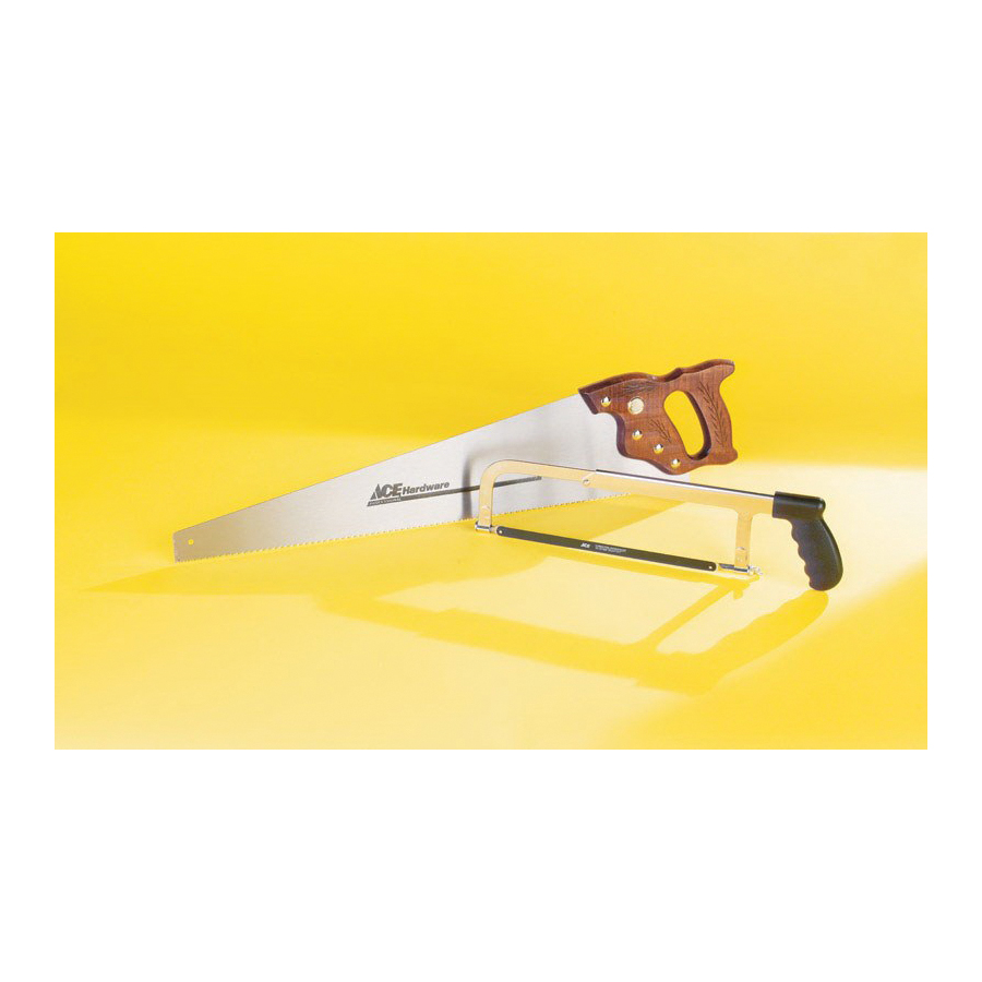 ACE 02550 Economy Hacksaw, 12 in L Blade, 3-1/8 in D Throat, Steel Frame, Pistol-Grip Handle, Plastic Handle - 2