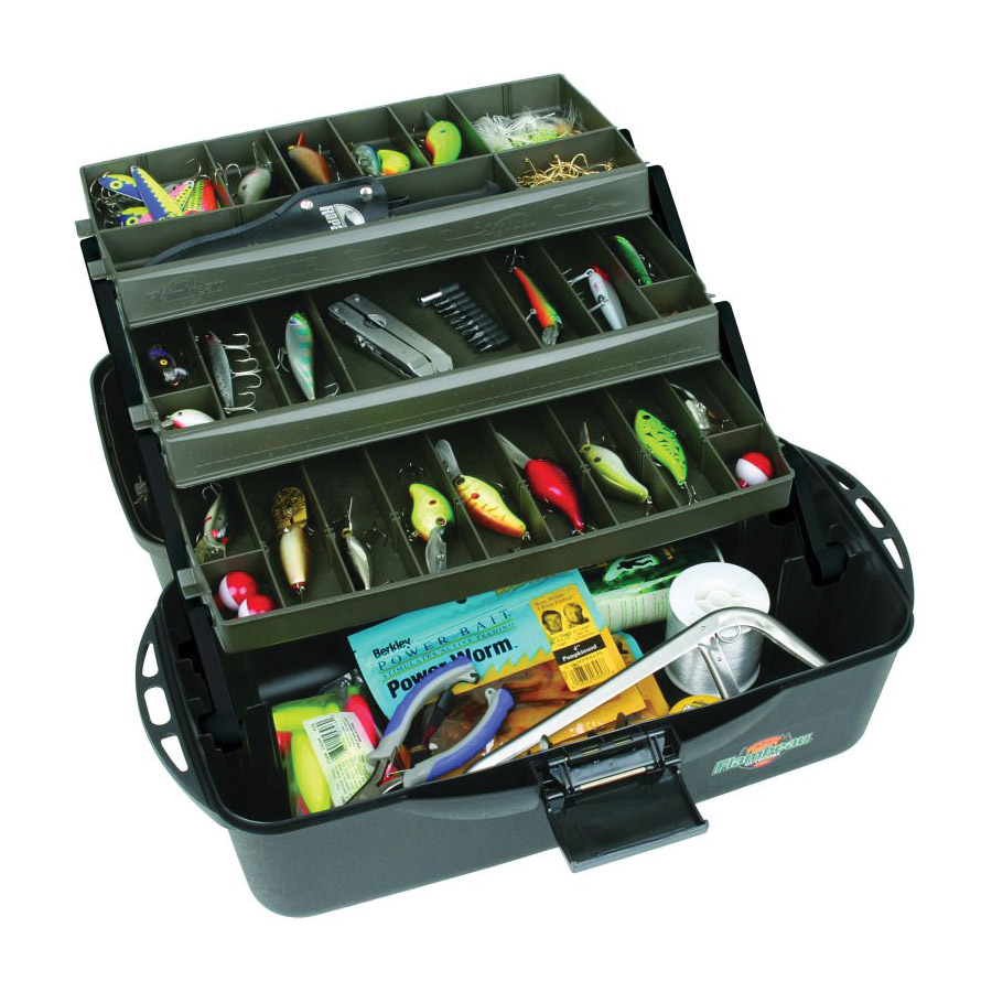 Flambeau Outdoors 2137B 3-Tray Tackle Box, 10-1/2 in W, 10-3/8 in D, XL Capacity, 37-Compartment - 2