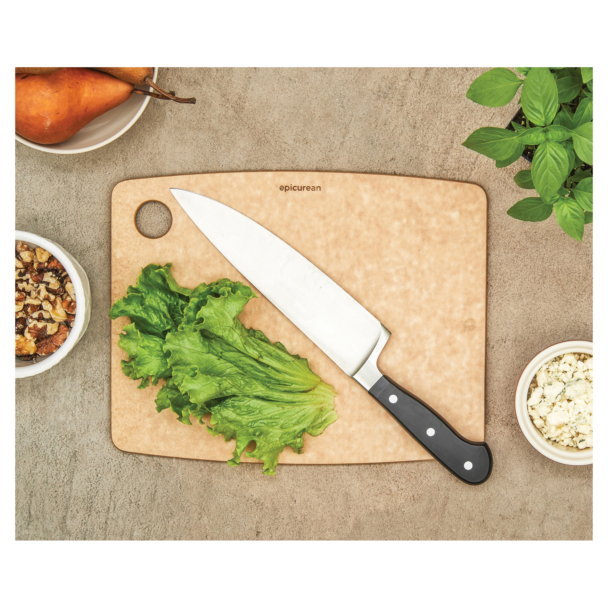 epicurean Kitchen Series 001-120901 Cutting Board, 9 in L, 11-1/2 in W, 1/4 in Thick, Wood, Natural - 4
